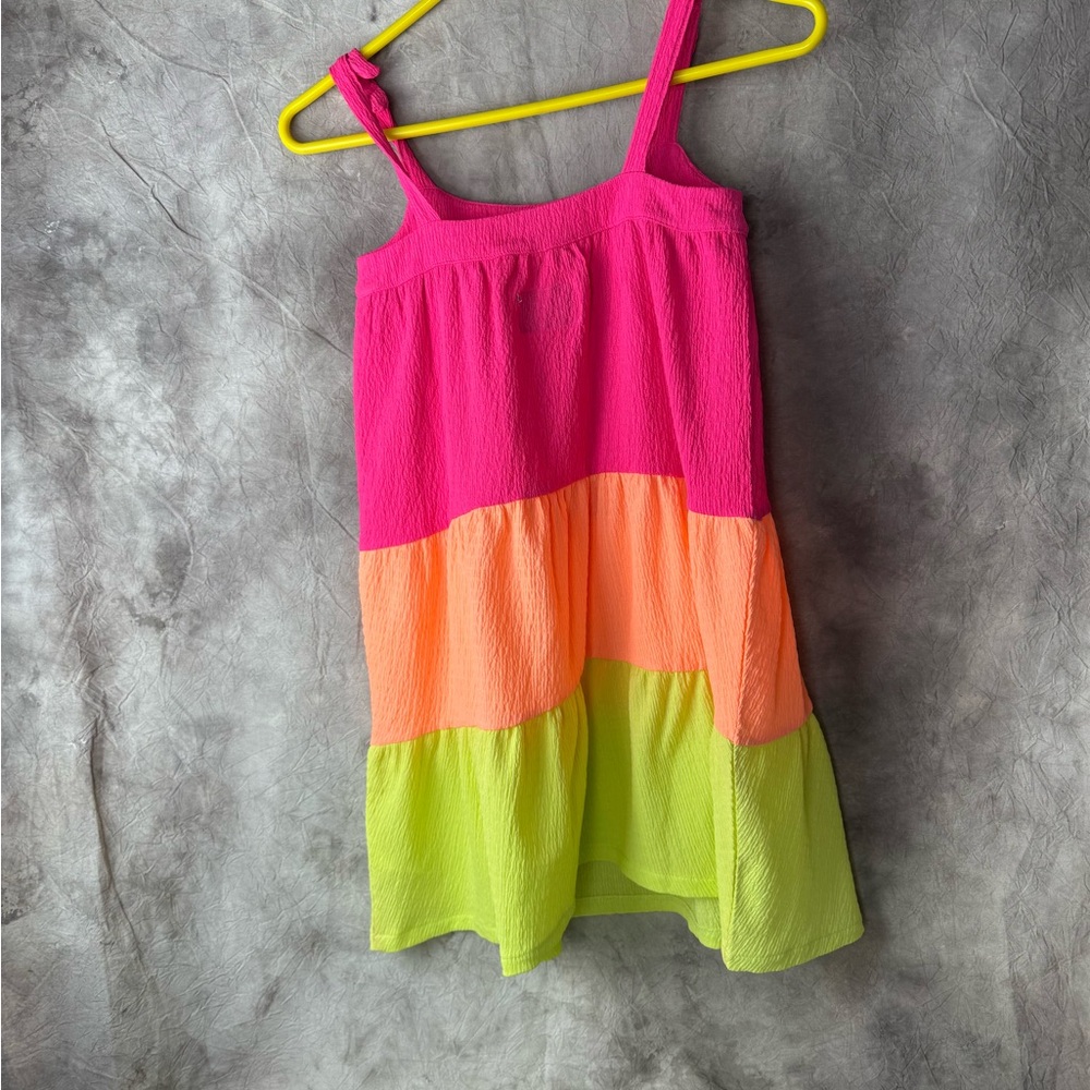 Hurley Bright Pink Orange and green summer dress sleeveless skater girl
